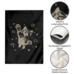 90s Y2k Cat Jumping Stars 2000s Grunge Vintage Graphic Garden Flag TS11 Print Your Wear