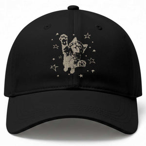 90s Y2k Cat Jumping Stars 2000s Grunge Vintage Graphic Baseball Cap TS11 Print Your Wear