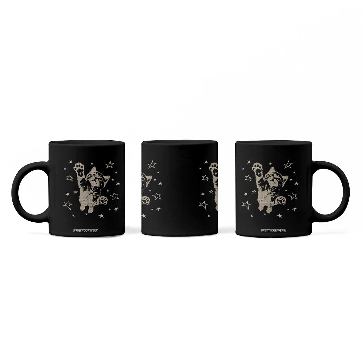 90s Y2k Cat Jumping Stars 2000s Grunge Vintage Graphic Coffee Mug TS11 Print Your Wear