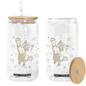 90s Y2k Cat Jumping Stars 2000s Grunge Vintage Graphic Glass Can TS11 Print Your Wear