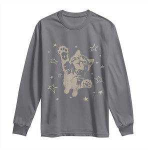 90s Y2k Cat Jumping Stars 2000s Grunge Vintage Graphic Long Sleeve Shirt TS11 Charcoal Print Your Wear