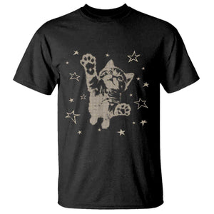 90s Y2k Cat Jumping Stars 2000s Grunge Vintage Graphic T Shirt TS11 Black Print Your Wear