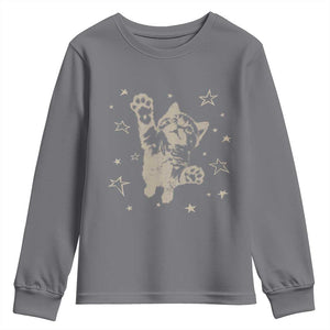 90s Y2k Cat Jumping Stars 2000s Grunge Vintage Graphic Youth Sweatshirt TS11 Charcoal Print Your Wear