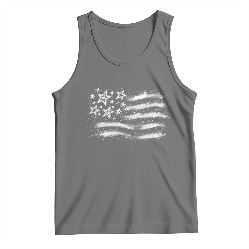 Y2k American Flag 90s 2000s Grunge Vintage Graphic Tank Top TS11 Black Heather Print Your Wear