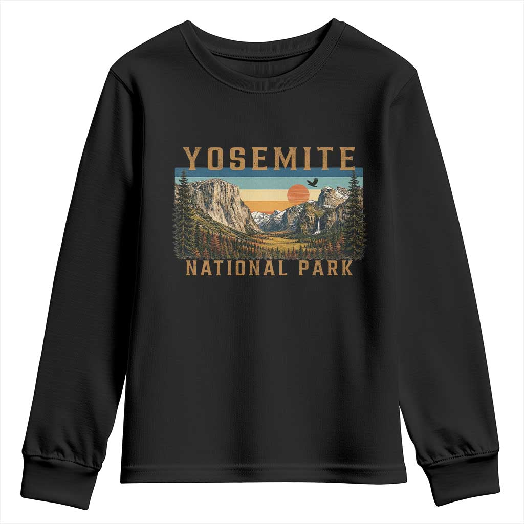 Yosemite National Park Youth Sweatshirt Californias Sierra Nevada Mountain Retro