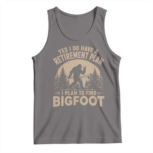 Yes I Do Have A Retirement Plan I Plan To Find Bigfoot Tank Top Funny Retired Bigfoot Hunter TS11 Deep Heather Print Your Wear