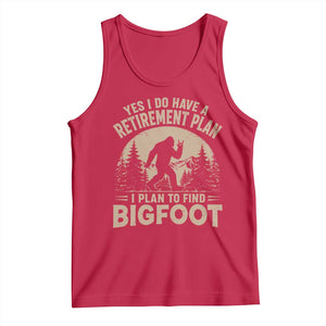 Yes I Do Have A Retirement Plan I Plan To Find Bigfoot Tank Top Funny Retired Bigfoot Hunter TS11 Red Print Your Wear