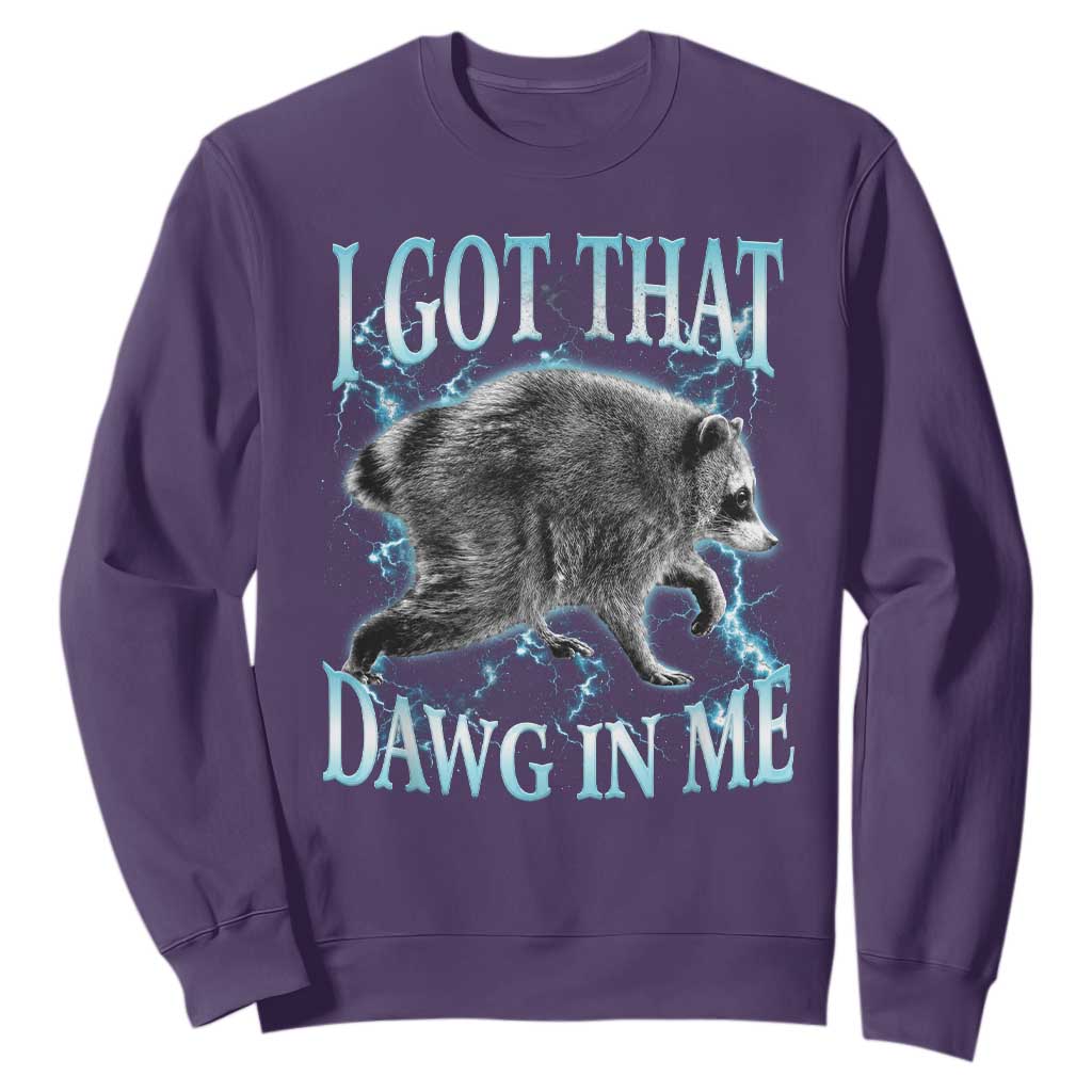 Funny Jimothy The Raccoon Sweatshirt I Got That Dawg In Me Bootleg Art TS11 Purple Print Your Wear
