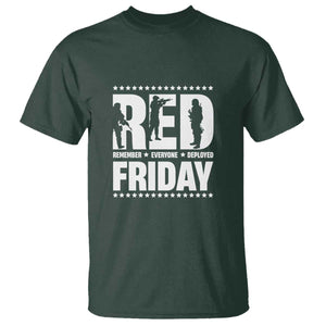 Red Friday T Shirt RED Remember Everyone Deployed Military Star TS11 Dark Forest Green Print Your Wear