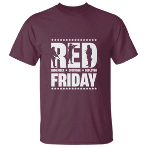 Red Friday T Shirt RED Remember Everyone Deployed Military Star TS11 Maroon Print Your Wear