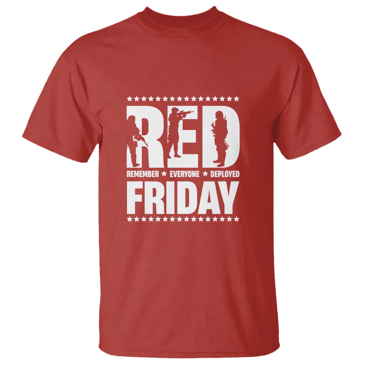 Red Friday T Shirt RED Remember Everyone Deployed Military Star TS11 Red Print Your Wear