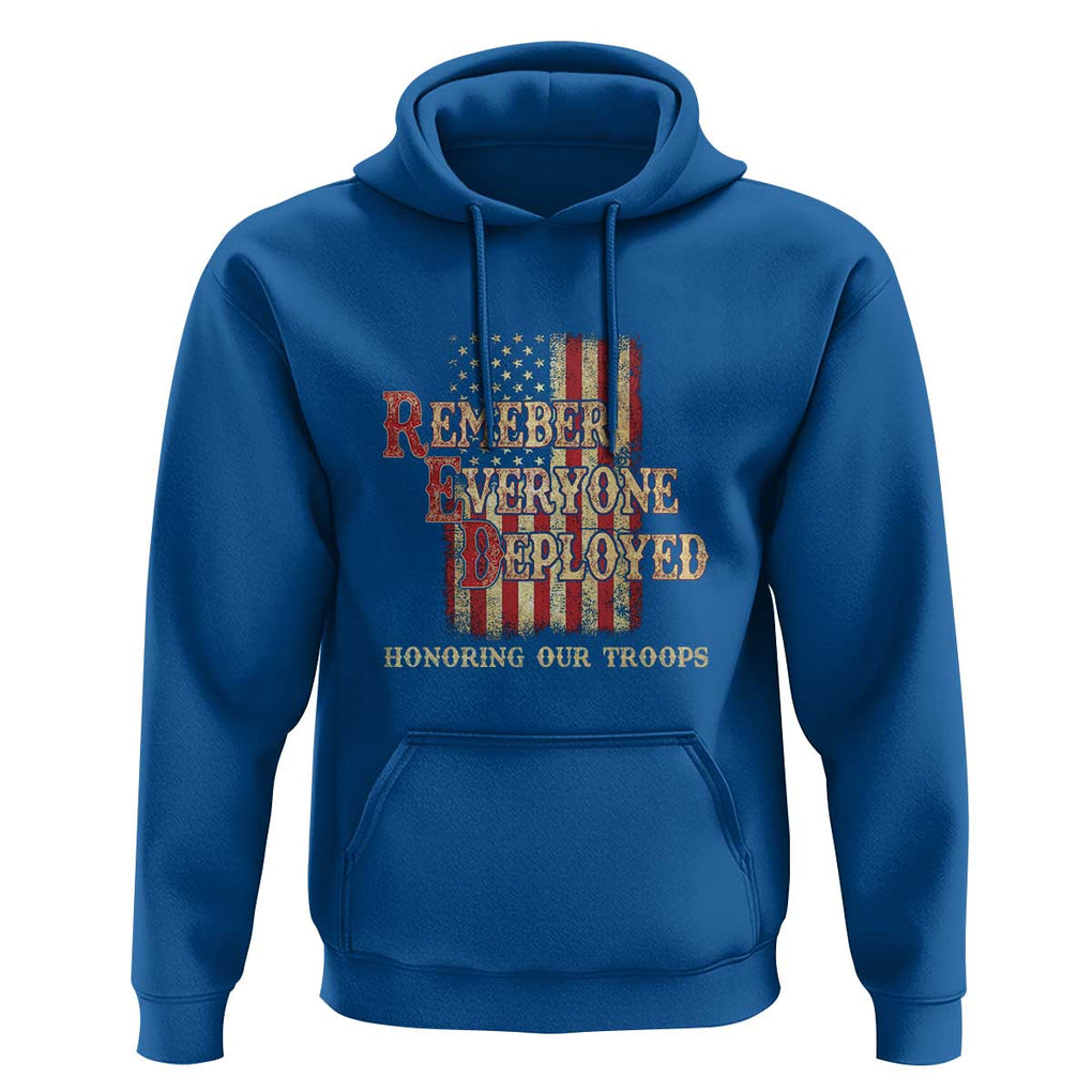 Red Friday Hoodie RED Remember Everyone Deployed Honoring Our Troops Military Vintage USA Flag TS11 Royal Blue Print Your Wear