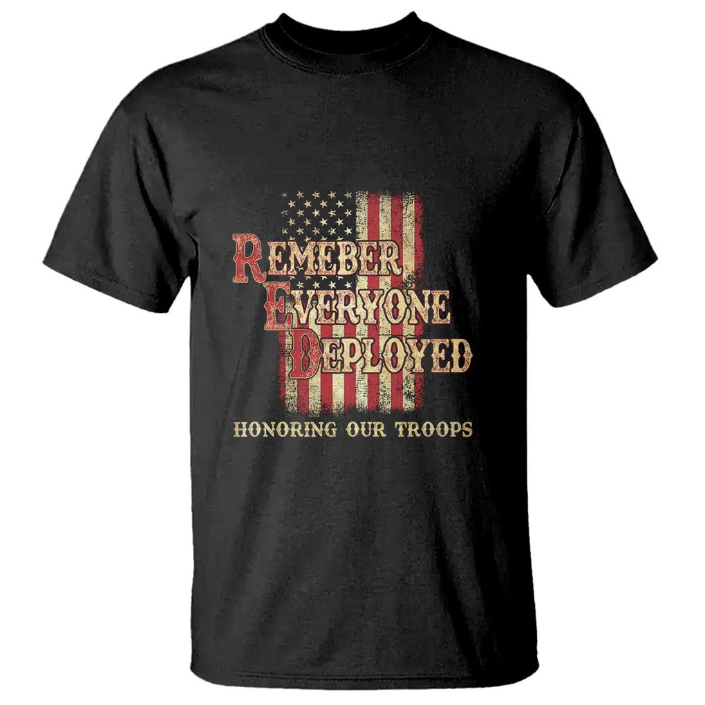 Red Friday T Shirt RED Remember Everyone Deployed Honoring Our Troops Military Vintage USA Flag TS11 Black Print Your Wear