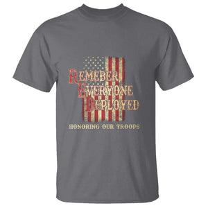 Red Friday T Shirt RED Remember Everyone Deployed Honoring Our Troops Military Vintage USA Flag TS11 Charcoal Print Your Wear