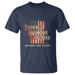 Red Friday T Shirt RED Remember Everyone Deployed Honoring Our Troops Military Vintage USA Flag TS11 Navy Print Your Wear