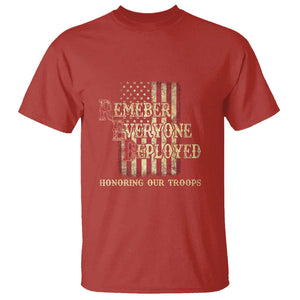 Red Friday T Shirt RED Remember Everyone Deployed Honoring Our Troops Military Vintage USA Flag TS11 Red Print Your Wear