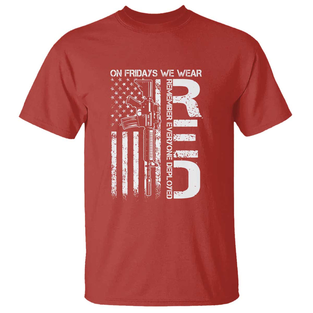 RED Friday T Shirt On Friday We Wear Red Vintage American Flag Military Gun TS11 Red Print Your Wear