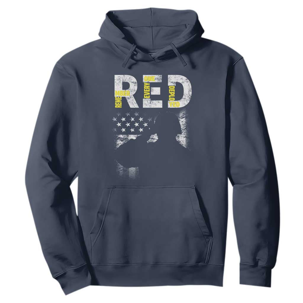 RED Friday Hoodie Remember Everyone Deployed Vintage American Flag Military Veterans TS11 Navy Print Your Wear