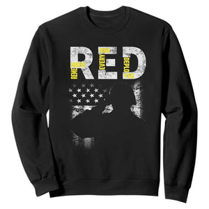 RED Friday Sweatshirt Remember Everyone Deployed Vintage American Flag Military Veterans TS11 Black Print Your Wear