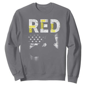 RED Friday Sweatshirt Remember Everyone Deployed Vintage American Flag Military Veterans TS11 Charcoal Print Your Wear