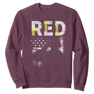 RED Friday Sweatshirt Remember Everyone Deployed Vintage American Flag Military Veterans TS11 Maroon Print Your Wear