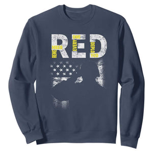 RED Friday Sweatshirt Remember Everyone Deployed Vintage American Flag Military Veterans TS11 Navy Print Your Wear