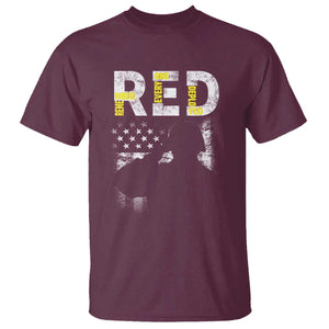 RED Friday T Shirt Remember Everyone Deployed Vintage American Flag Military Veterans TS11 Maroon Print Your Wear