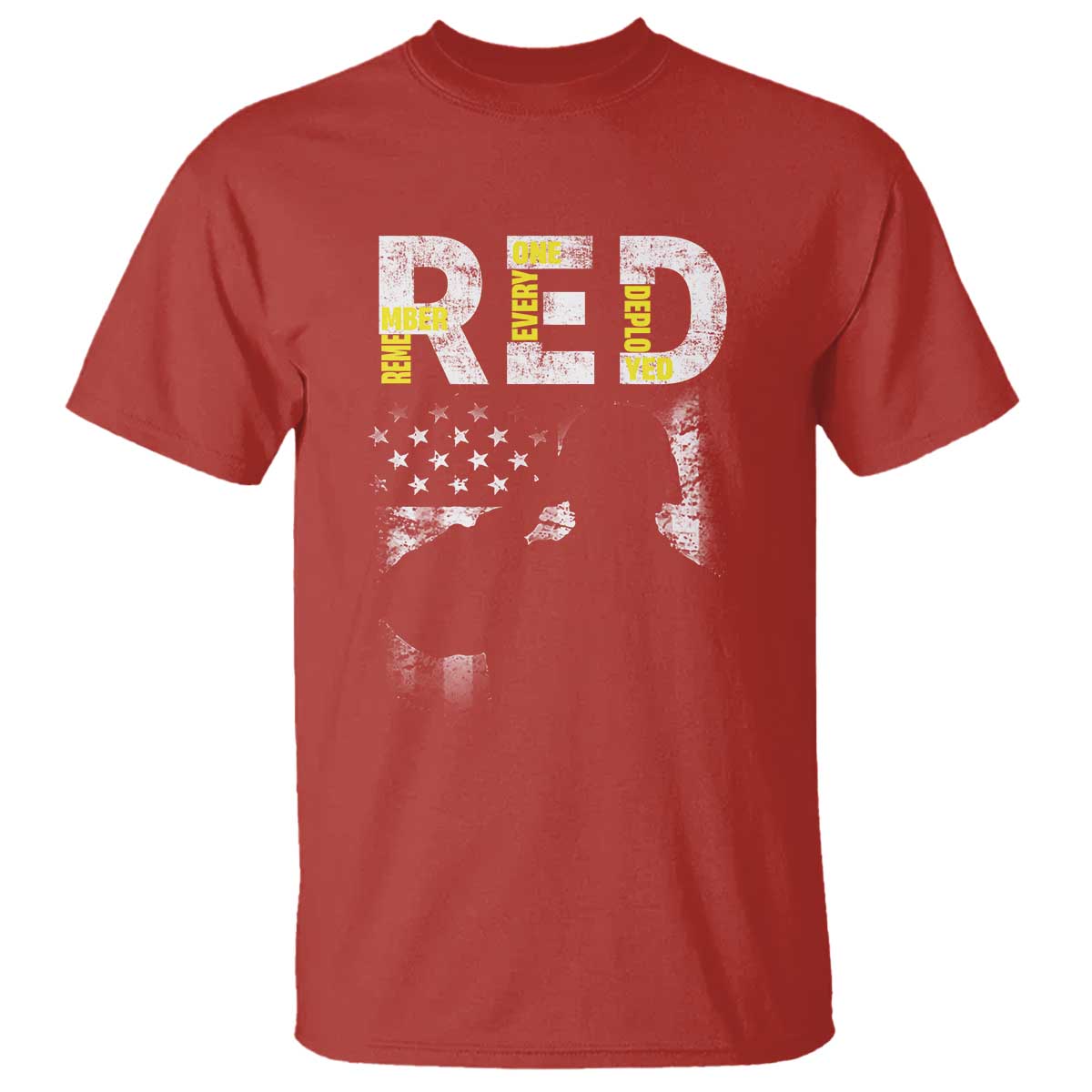 RED Friday T Shirt Remember Everyone Deployed Vintage American Flag Military Veterans TS11 Red Print Your Wear