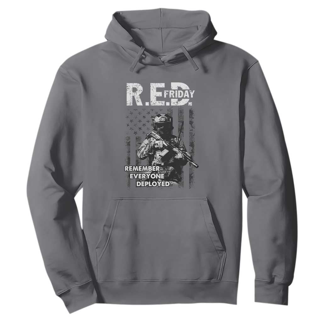 RED Friday Hoodie Remember Everyone Deployed Vintage American Flag Military Patriotic TS11 Charcoal Print Your Wear