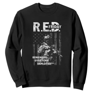 RED Friday Sweatshirt Remember Everyone Deployed Vintage American Flag Military Patriotic TS11 Black Print Your Wear