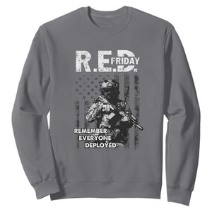 RED Friday Sweatshirt Remember Everyone Deployed Vintage American Flag Military Patriotic TS11 Charcoal Print Your Wear