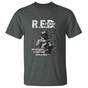 RED Friday T Shirt Remember Everyone Deployed Vintage American Flag Military Patriotic TS11 Dark Heather Print Your Wear