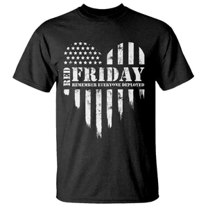 Red Friday T Shirt Remember Everyone Deployed Vintage American Flag Military Veterans Heart TS11 Black Print Your Wear