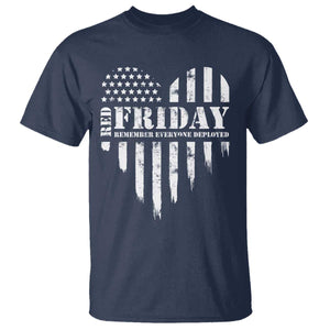 Red Friday T Shirt Remember Everyone Deployed Vintage American Flag Military Veterans Heart TS11 Navy Print Your Wear