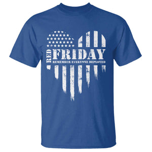 Red Friday T Shirt Remember Everyone Deployed Vintage American Flag Military Veterans Heart TS11 Royal Blue Print Your Wear