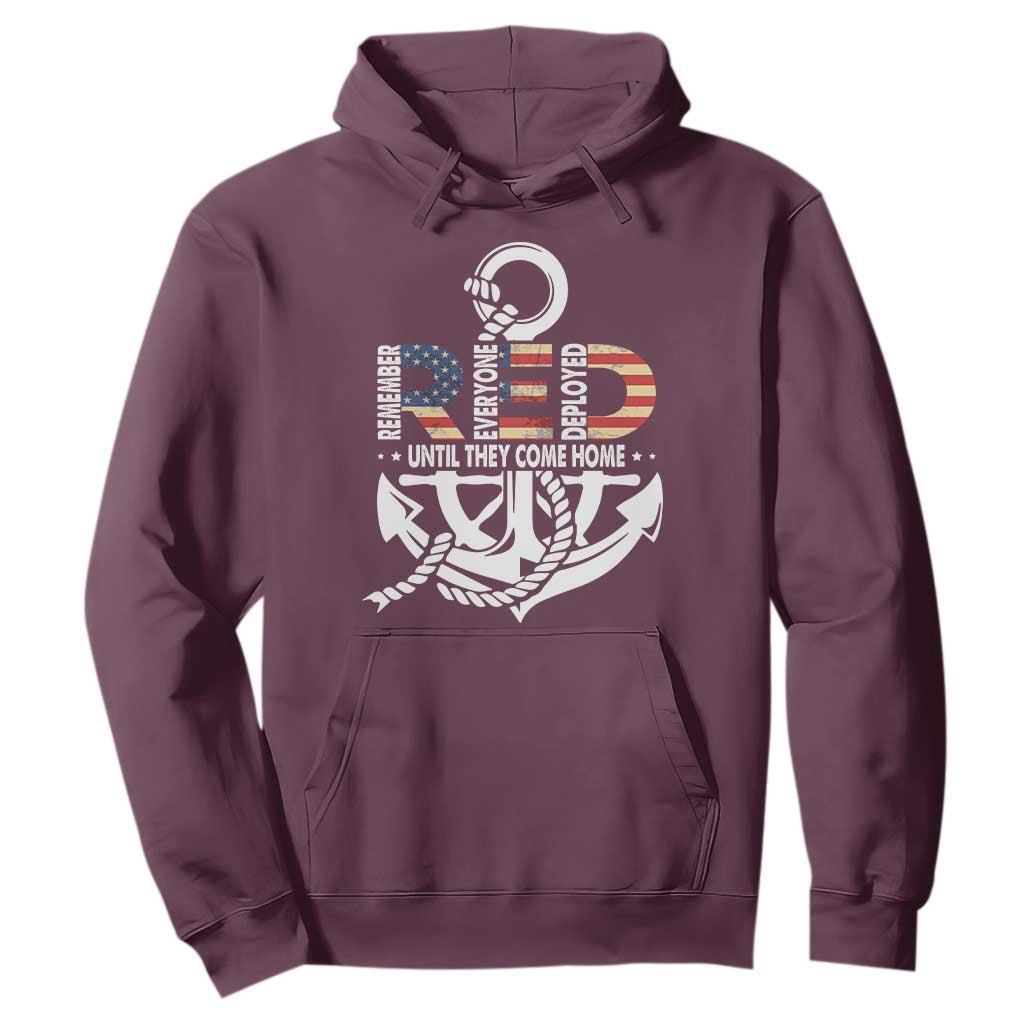 RED Friday Hoodie Until They Come Home Anchors American Flag Star TS11 Maroon Print Your Wear