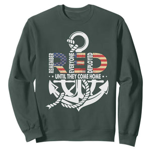 RED Friday Sweatshirt Until They Come Home Anchors American Flag Star TS11 Dark Forest Green Print Your Wear