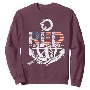 RED Friday Sweatshirt Until They Come Home Anchors American Flag Star TS11 Maroon Print Your Wear