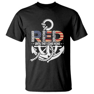 RED Friday T Shirt - Until They Come Home Anchors American Flag Star Military Support Tee TS11 Black Print Your Wear