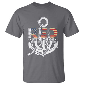 RED Friday T Shirt - Until They Come Home Anchors American Flag Star Military Support Tee TS11 Charcoal Print Your Wear