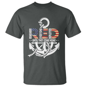 RED Friday T Shirt - Until They Come Home Anchors American Flag Star Military Support Tee TS11 Dark Heather Print Your Wear