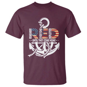 RED Friday T Shirt - Until They Come Home Anchors American Flag Star Military Support Tee TS11 Maroon Print Your Wear