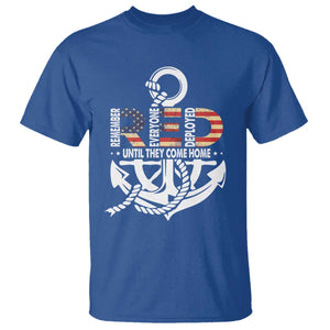 RED Friday T Shirt - Until They Come Home Anchors American Flag Star Military Support Tee TS11 Royal Blue Print Your Wear