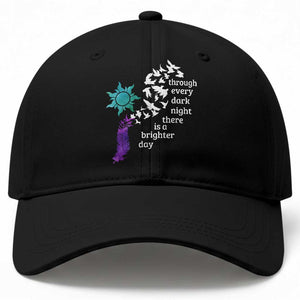 Suicide Prevention Awareness Baseball Cap Through Every Dark Night There Is A Brighter Day Semicolon Sun Feathers TS11 Print Your Wear