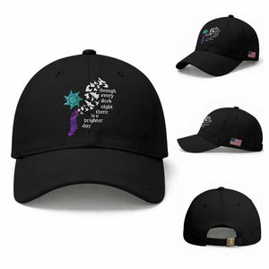 Suicide Prevention Awareness Baseball Cap Through Every Dark Night There Is A Brighter Day Semicolon Sun Feathers TS11 Baseball Cap Universal Fit Black Print Your Wear