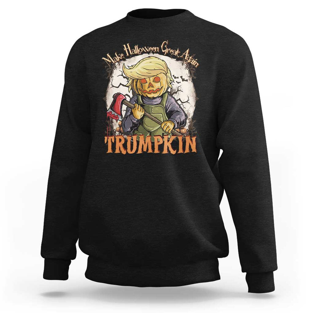 Funny Trump Sweatshirt Make Halloween Great Again Trumpkin TS11 Black Print Your Wear