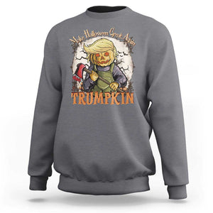 Funny Trump Sweatshirt Make Halloween Great Again Trumpkin TS11 Charcoal Print Your Wear