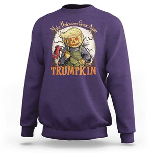 Funny Trump Sweatshirt Make Halloween Great Again Trumpkin TS11 Purple Print Your Wear