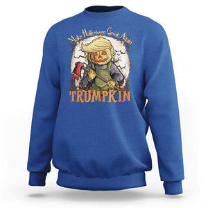 Funny Trump Sweatshirt Make Halloween Great Again Trumpkin TS11 Royal Blue Print Your Wear