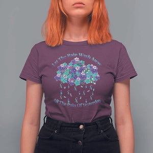 Suicide Prevention Awareness T Shirt For Women Let The Rain Wash Away All The Pain Of Yesterday Flower Cloud Semicolon TS11 Maroon Print Your Wear